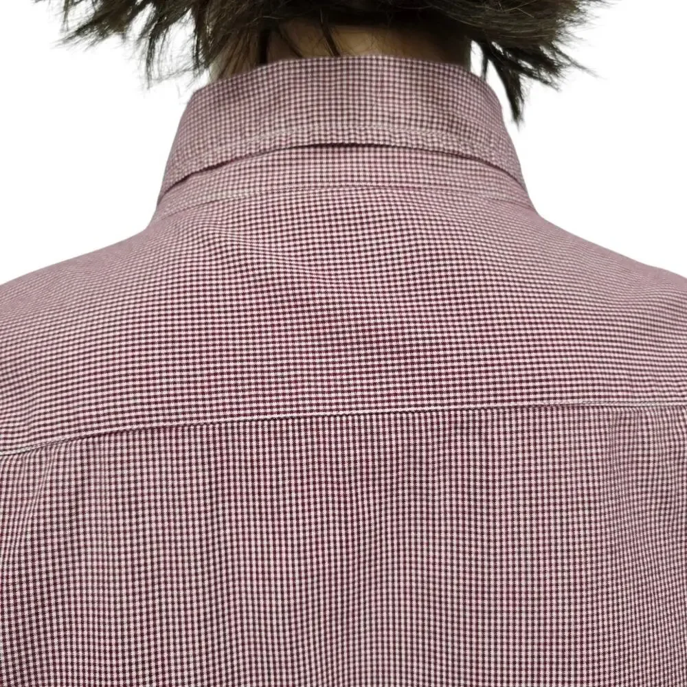 J. Crew Shirt Men XL Micro / Mini Red Gingham Check Long Sleeve Button down